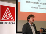 Mirko Geiger, 1. Bevollmächtigter der IG Metall Heidelberg